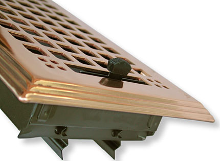 polished copper craftsman air vent closeup 2