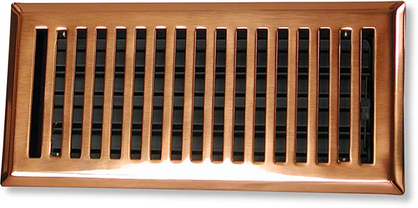 mission air vent in polished copper
