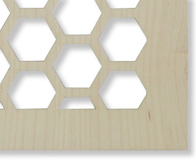 wood honeycomb air vent closeup