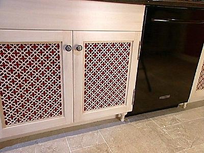 kitchen cabinets with geometric inserts