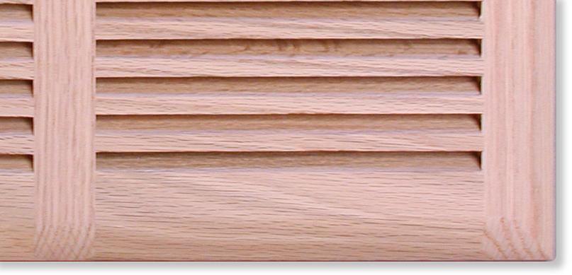 closeup louvered wood air vent
