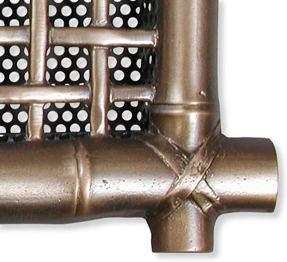 bamboo motif cast metal air vent closeup