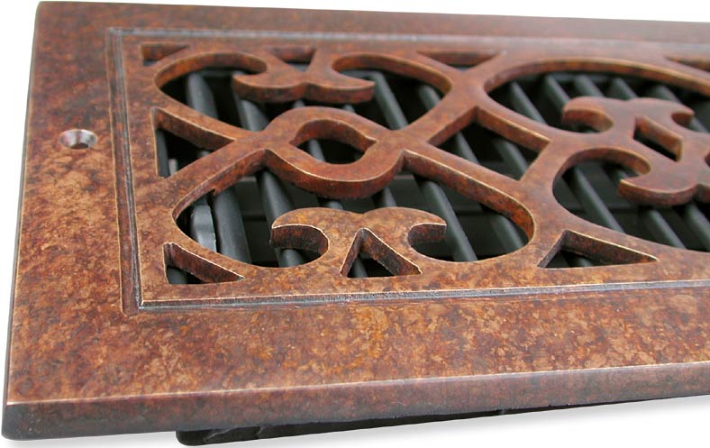 Bell Foundry air vent in burnished bronze closeup 1
