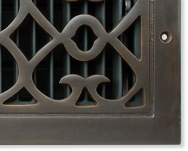 Bell Foundry air vent in oil rubbed bronze closeup 1